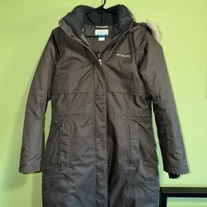 Columbia Women's Charcoal Apres Arson Winter Long Down Jacket